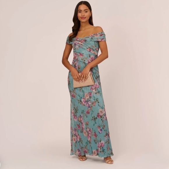Adrianna Papell Dresses & Skirts - ADRIANNA PAPELL OFF THE SHOULDER LONG DRESS SIZE 8